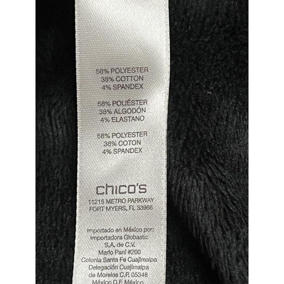 Zenergy By Chicos Jacket Womens Medium Black Open Front Shawl Collar Cardigan - Picture 7 of 9